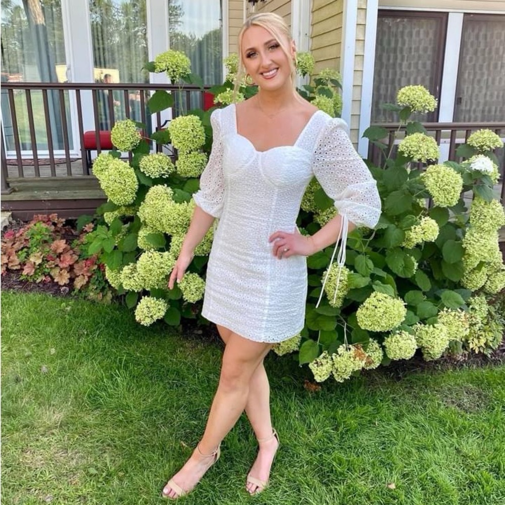 VICI White Long Sleeve Mini Dress